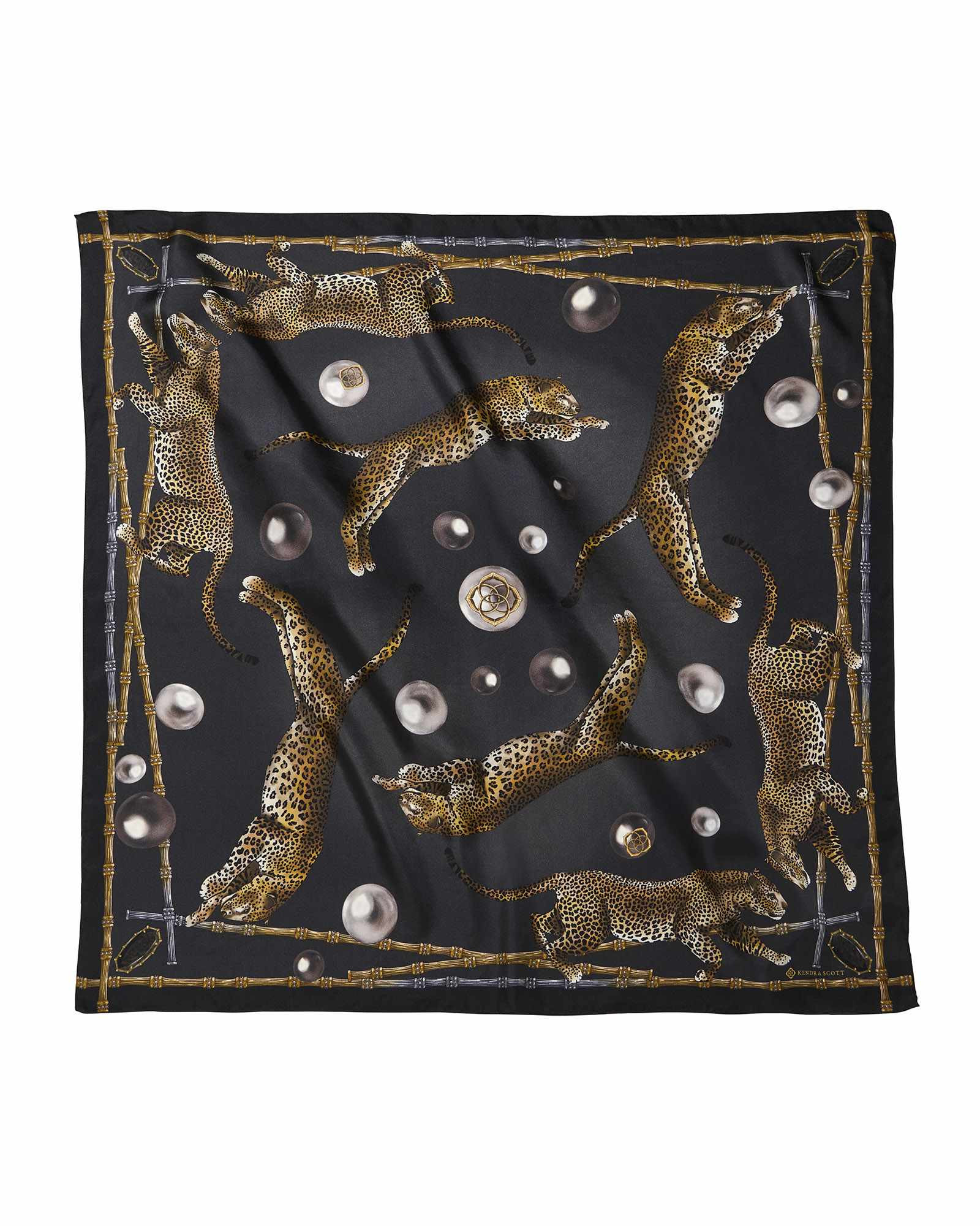Kendra Scott Jaguar Square Scarf in Black | Cotton | Kendra Scott