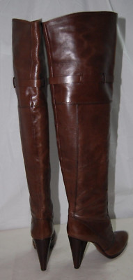 37/6.5❤️ITALY COSTUME NATIONAL Leather Over Knee Thigh High Heels Platform Boots  | eBay | eBay US