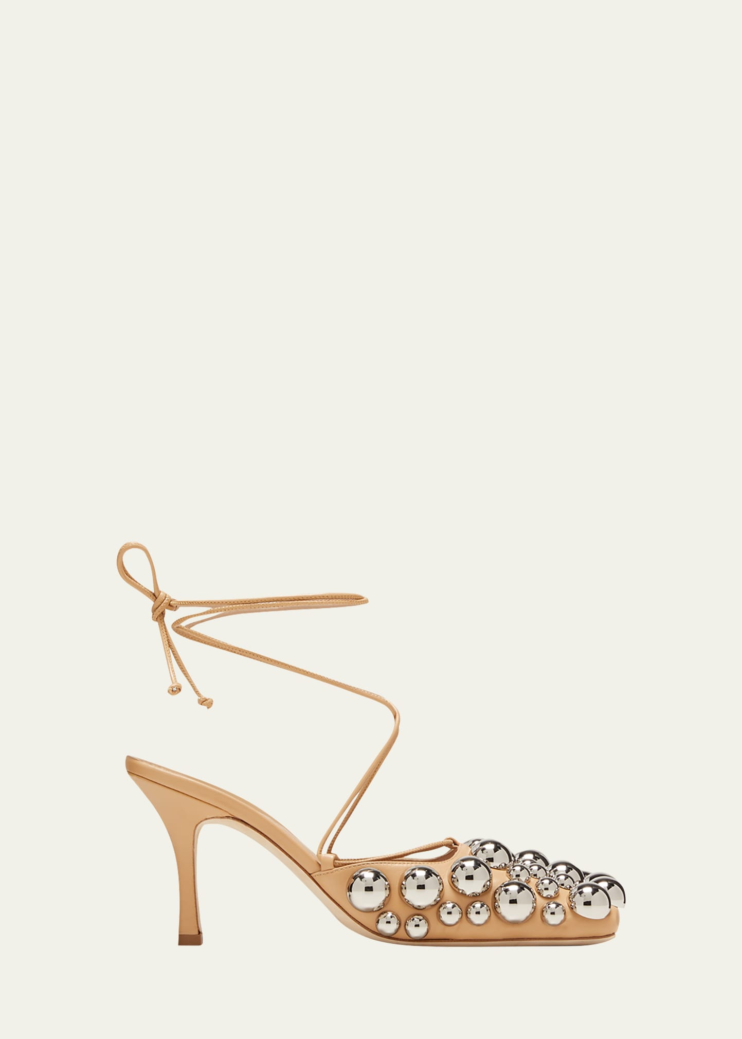 Ursula Bicolor Embellished Ankle-Tie Pumps | Bergdorf Goodman