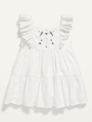 Embroidered Ruffle-Trim Tiered Dress for Baby | Old Navy (US)