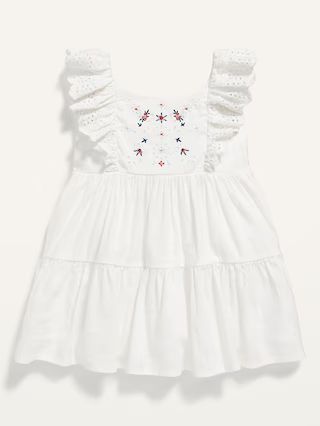 Embroidered Ruffle-Trim Tiered Dress for Baby | Old Navy (US)