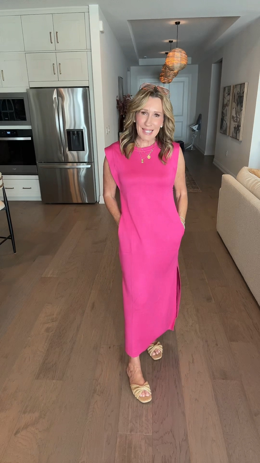 If you don’t love wearing shorts, a casual dress is always a good option. This is one of my favorites. I have it in multiple colors because it has a flattering fit and is affordable. I’m in a size small.

#LTKootd #LTKOver40 #LTKSeasonal