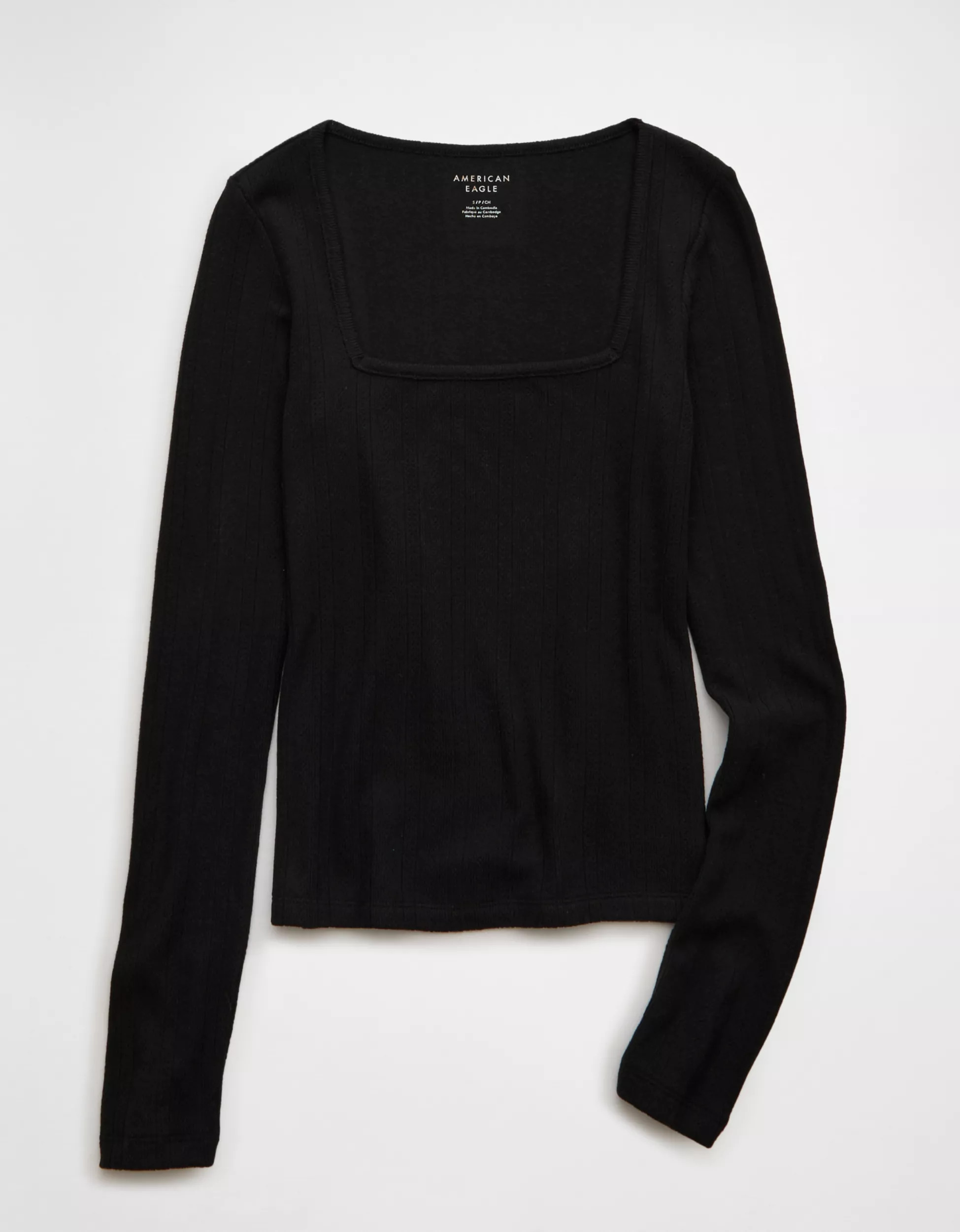 AE Long Sleeve Square Neck T-Shirt | American Eagle Outfitters (US & CA)