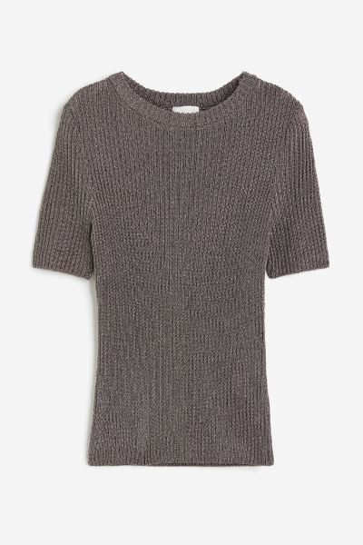 Metallic rib-knit top | H&M (UK, MY, IN, SG, PH, TW, HK)