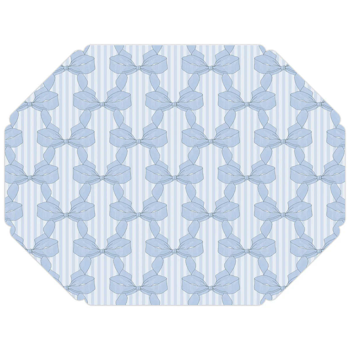 Caitlin Wilson French Blue Bow Posh Die-Cut Placemat | Rosanne Beck Collections