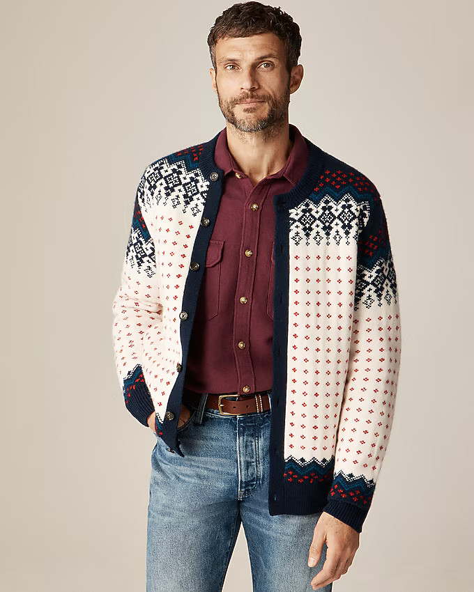 Fair Isle cardigan in lambswool | J. Crew US