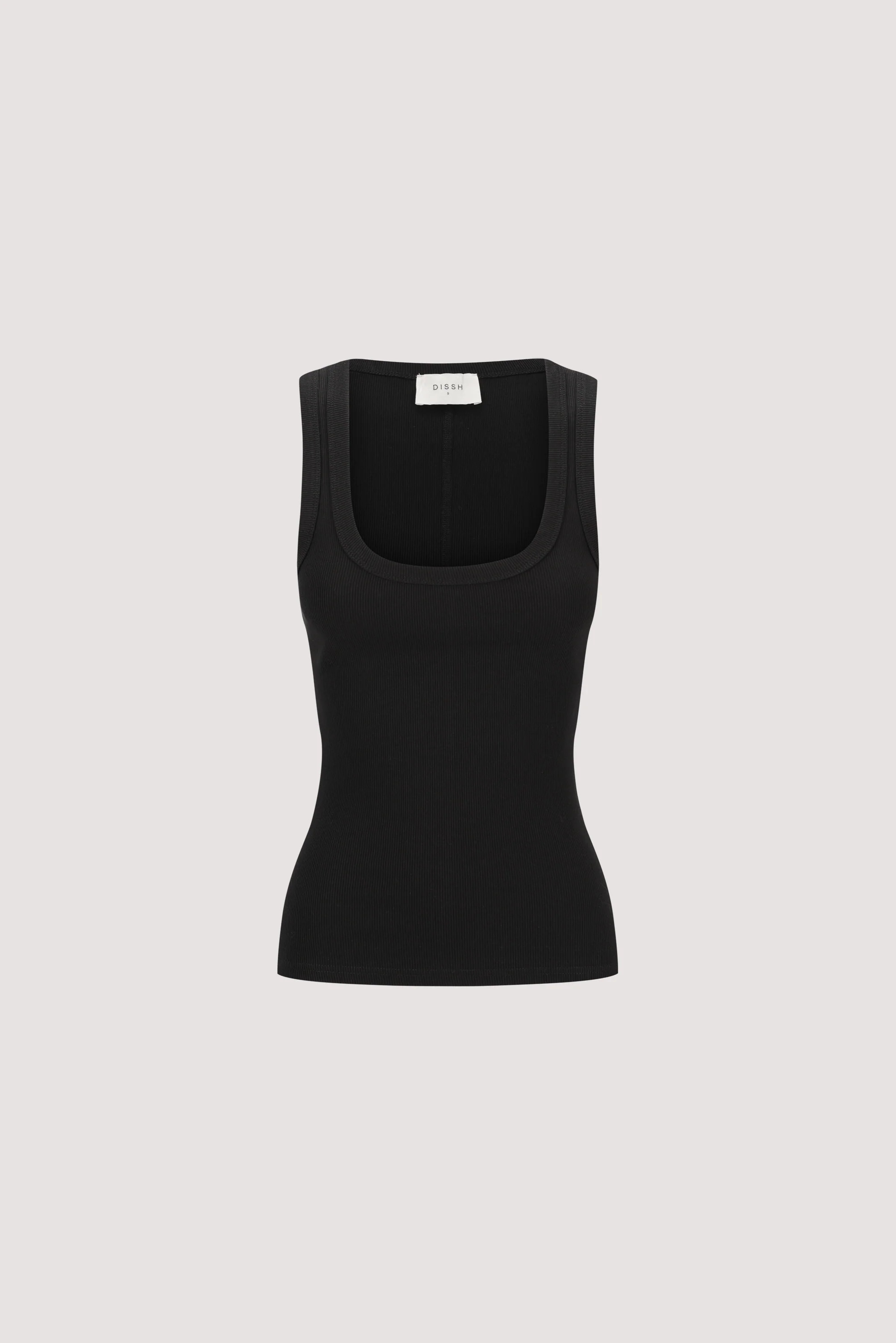 CLARA BLACK SCOOP NECK TANK | DISSH