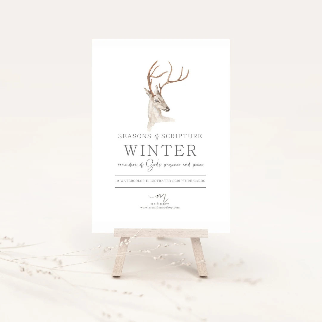 Scripture Card Set - WINTER Edition - Watercolor Illustrated Bible Verse Memory Cards Pack | Etsy (US)