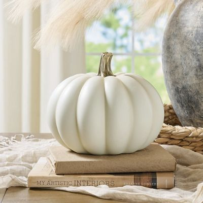 Elegant Ivory Pumpkin | Grandin Road