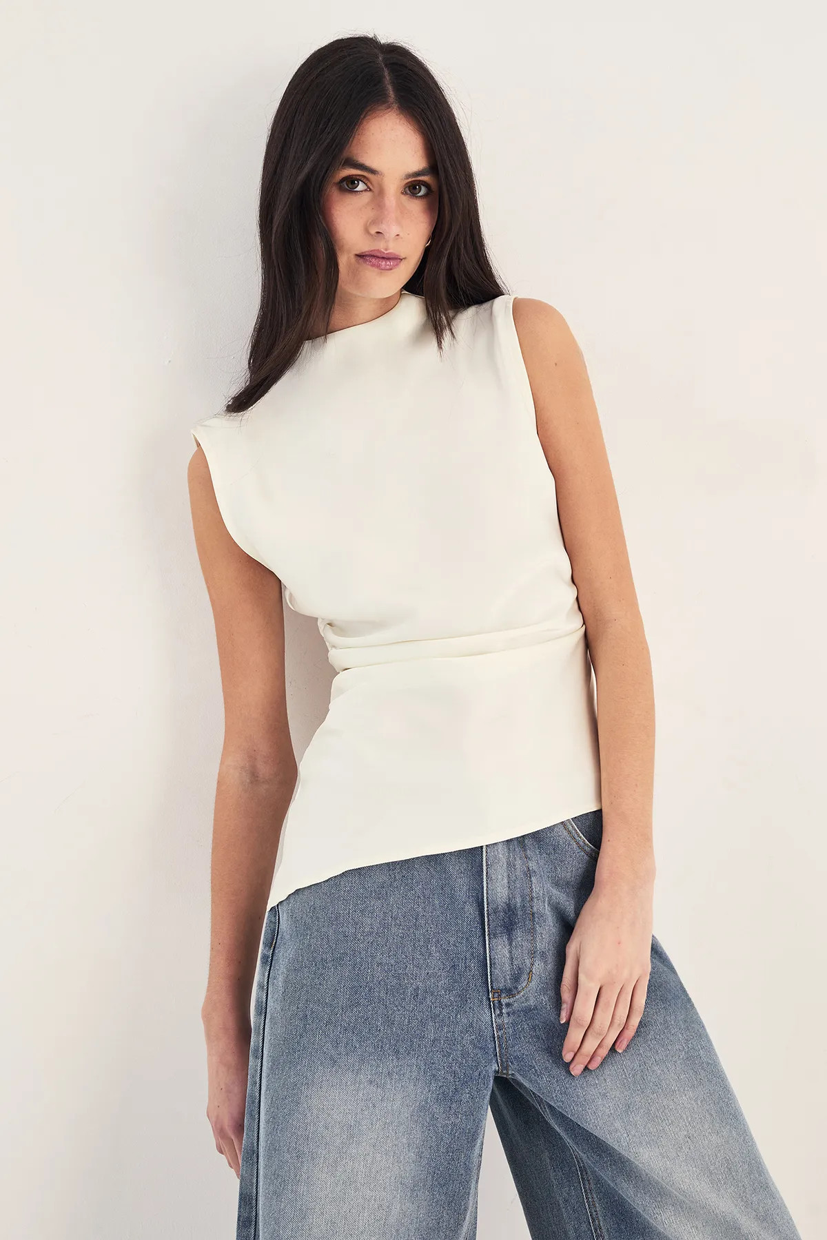Tops | Satin Ruched High Neck Top | NastyGal | Nasty Gal US