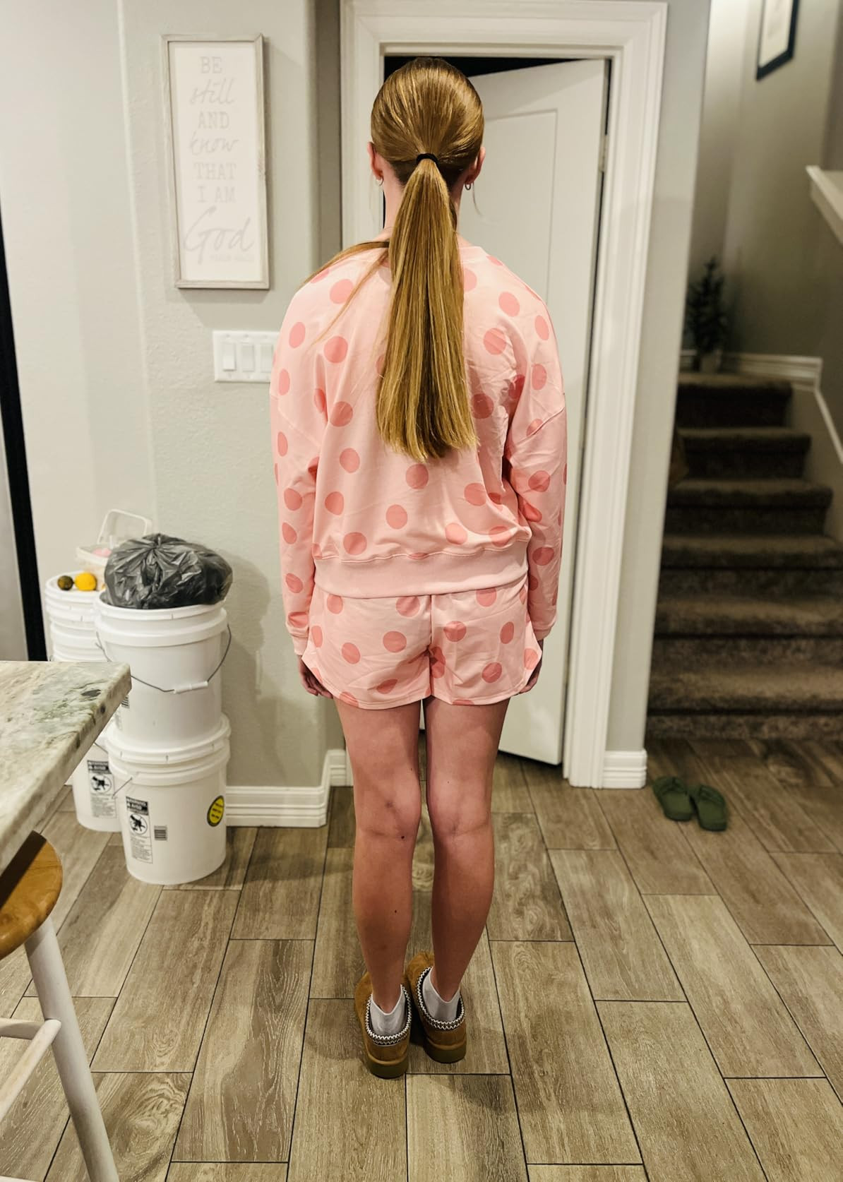 KevaMolly Womens Two Piece Lounge Sets Polka Dot Print Drop Shoulder Oversized Pullover Drawstrin... | Amazon (US)