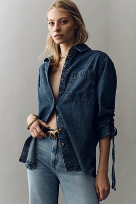 Pilcro Oversized Denim Buttondown Shirt | Anthropologie (US)