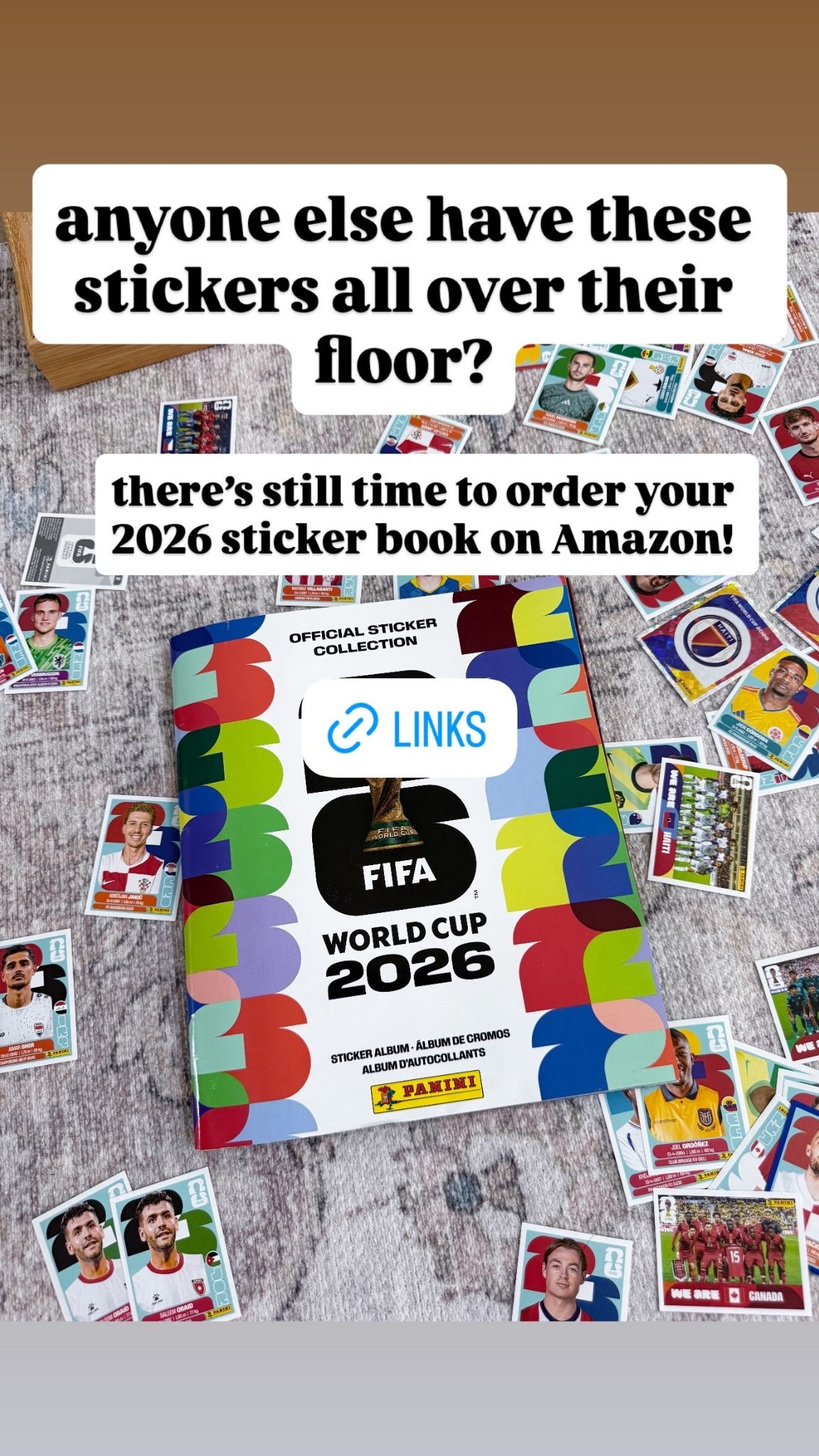 anyone else have these stickers all over their floor? there’s still time to order your 2026 sticker book on Amazon!