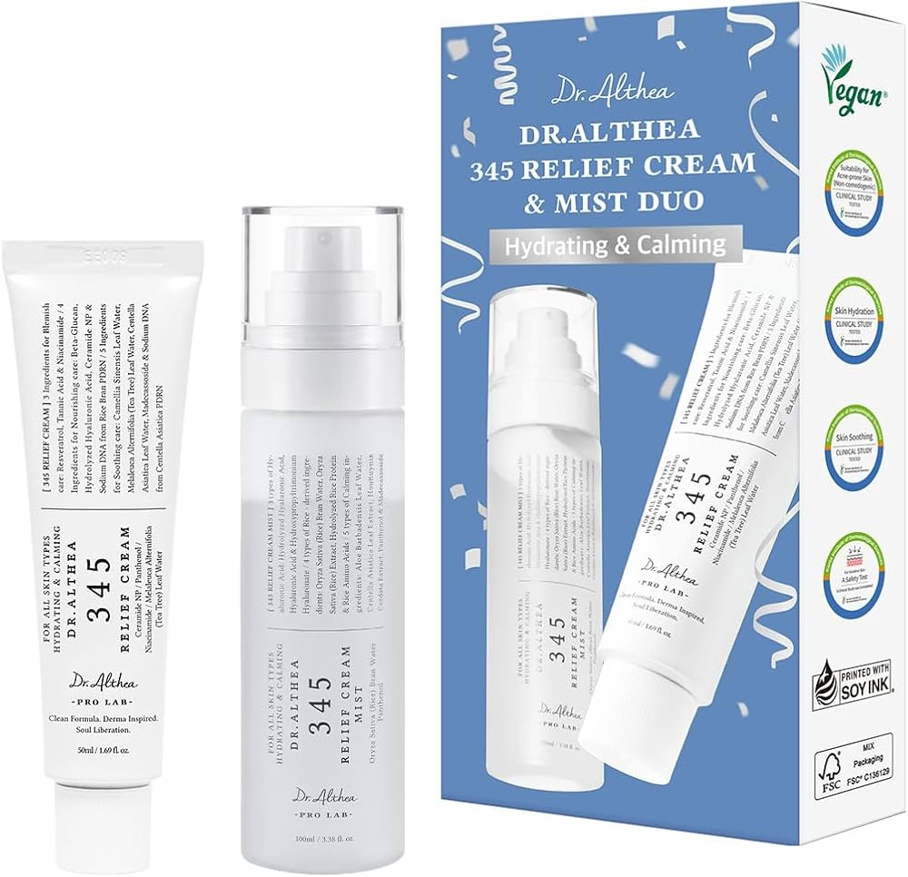 Dr.Althea 345 Relief Cream & Mist Duo | Soothing Recovery & Moisture for Sensitive Skin | Korean ... | Amazon (US)