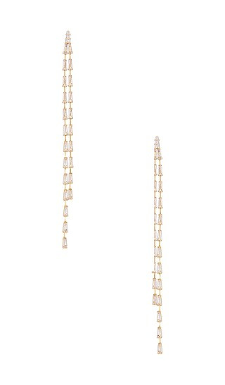 Split Dangle Earring in Clear Crystals | Revolve Clothing (Global)