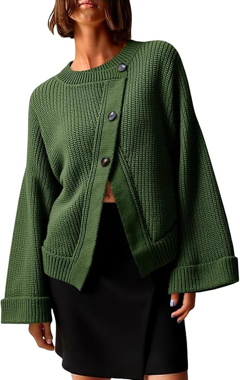 Saodimallsu Womens Cardigan Sweaters 2025 Button Down Long Sleeve Knit Outerwear Oversized Fashio... | Amazon (US)