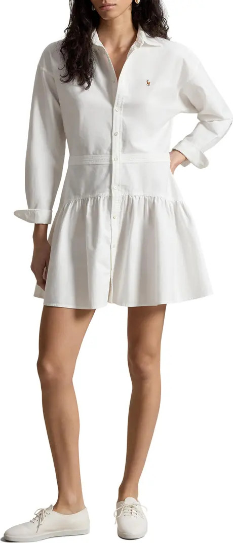 Long Sleeve Panel Mini Shirtdress | Nordstrom