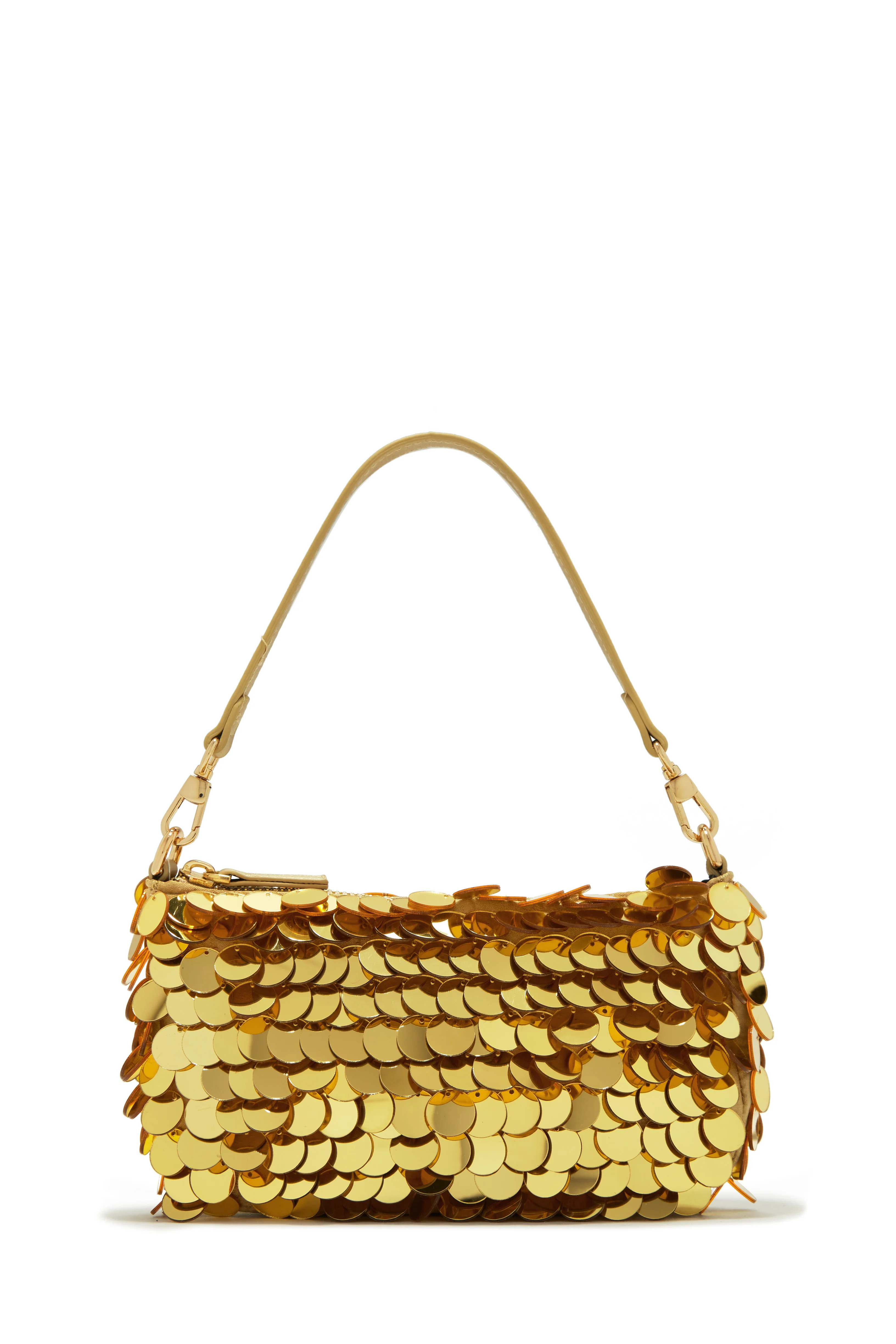 Miss Lola | Gyana Gold Circular Fringe Shoulder Bag | MISS LOLA