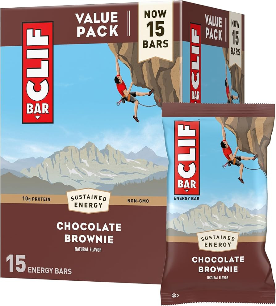 CLIF BAR - Chocolate Brownie Flavor - Made with Organic Oats - 10g Protein - Non-GMO - Plant Base... | Amazon (US)