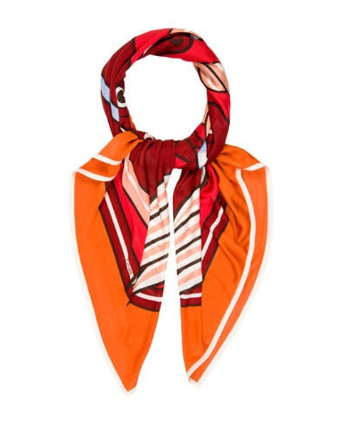 Hermès Quadrige Silk Jersey Scarf Terracotta | The RealReal