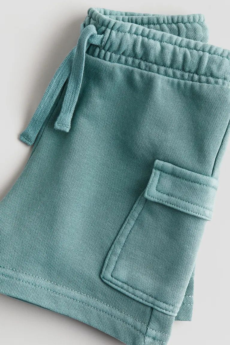 Washed-look Cargo Sweatshorts - Turquoise - Kids | H&M US | H&M (US + CA)