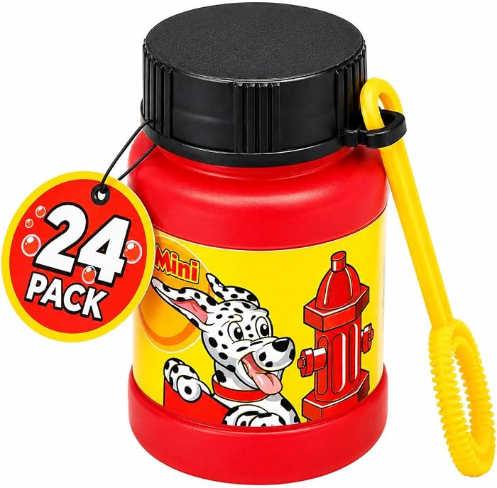 4E’s Novelty 24 Mini Bubbles Bulk - Bubbles for Kids, Firefighter Party Supplies, Fire Truck Theme, Dog Paw Themed Party Favors, Birthday Goodie Bags Stuffers | Amazon (US)
