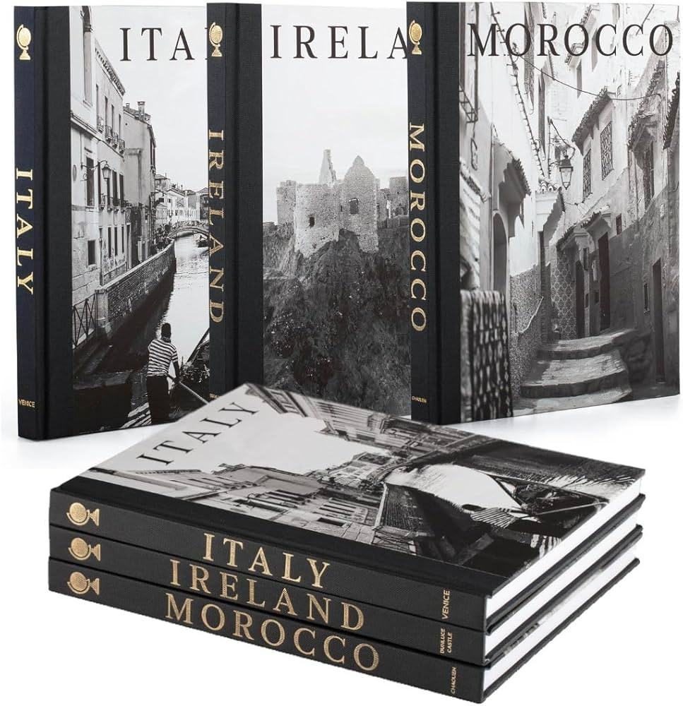 Decorative Books for Home Decor - Gold Foil, Linen-Texture Binding, Real Pages - Fake Books for D... | Amazon (US)