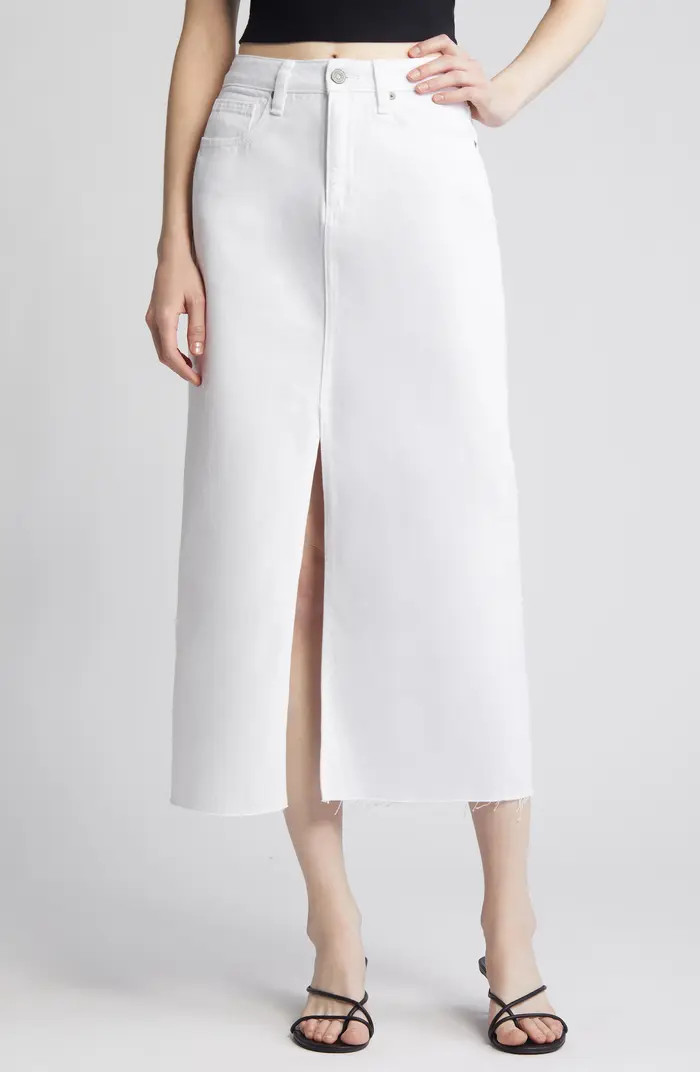 Front Slit Denim Midi Skirt | Nordstrom