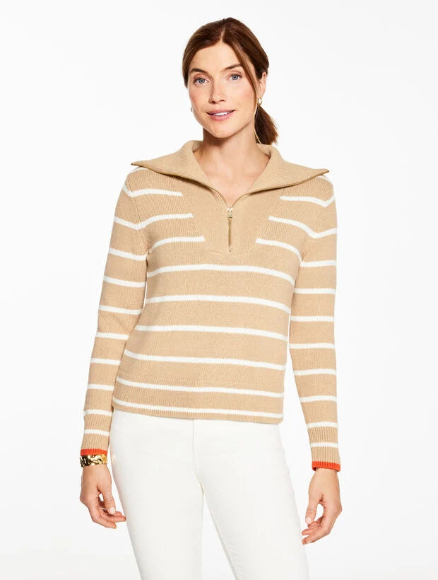 Half-Zip Sweater - Marl Stripe | Talbots