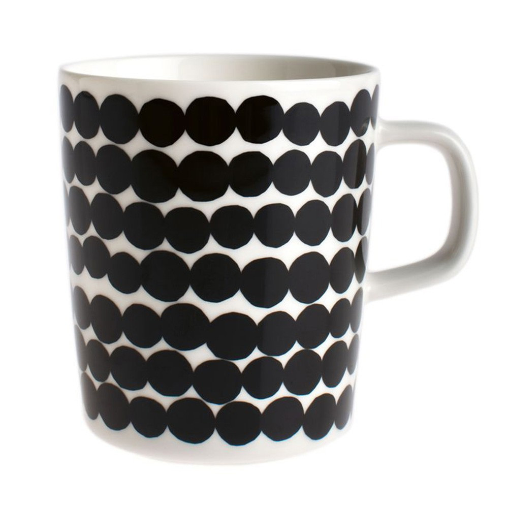 Marimekko - Siirtolapuutarha Mug - White/Black | Amara (UK)