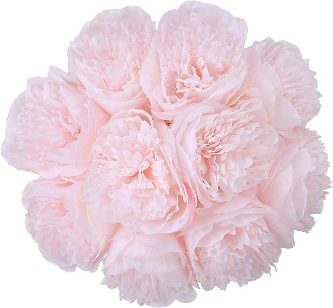 U'Artlines 2Bouquet 10Heads Artificial Peony Silk Flower Leaf Home Office Wedding Party Festival ... | Amazon (US)