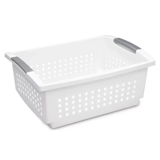 Sterilite Large Stacking Basket Plastic, White | Walmart (US)