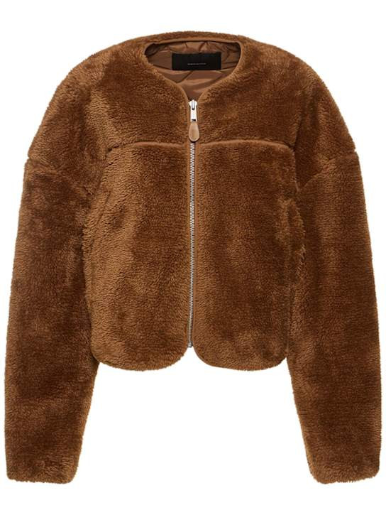 Faux fur zip-up overcoat | Luisaviaroma
