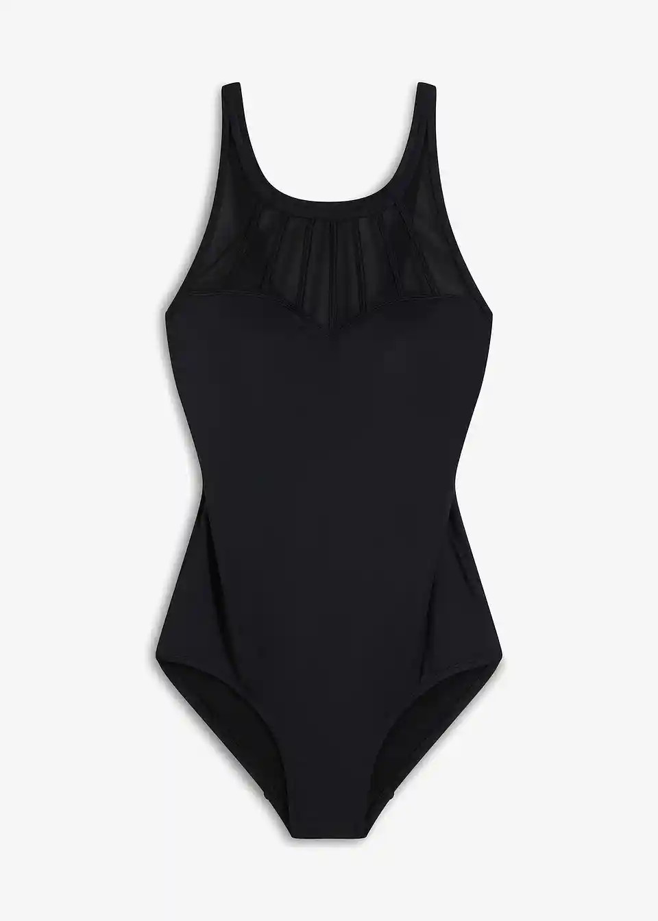 Medium Shape-Badeanzug mit transparentem Mesh | Bonprix DE