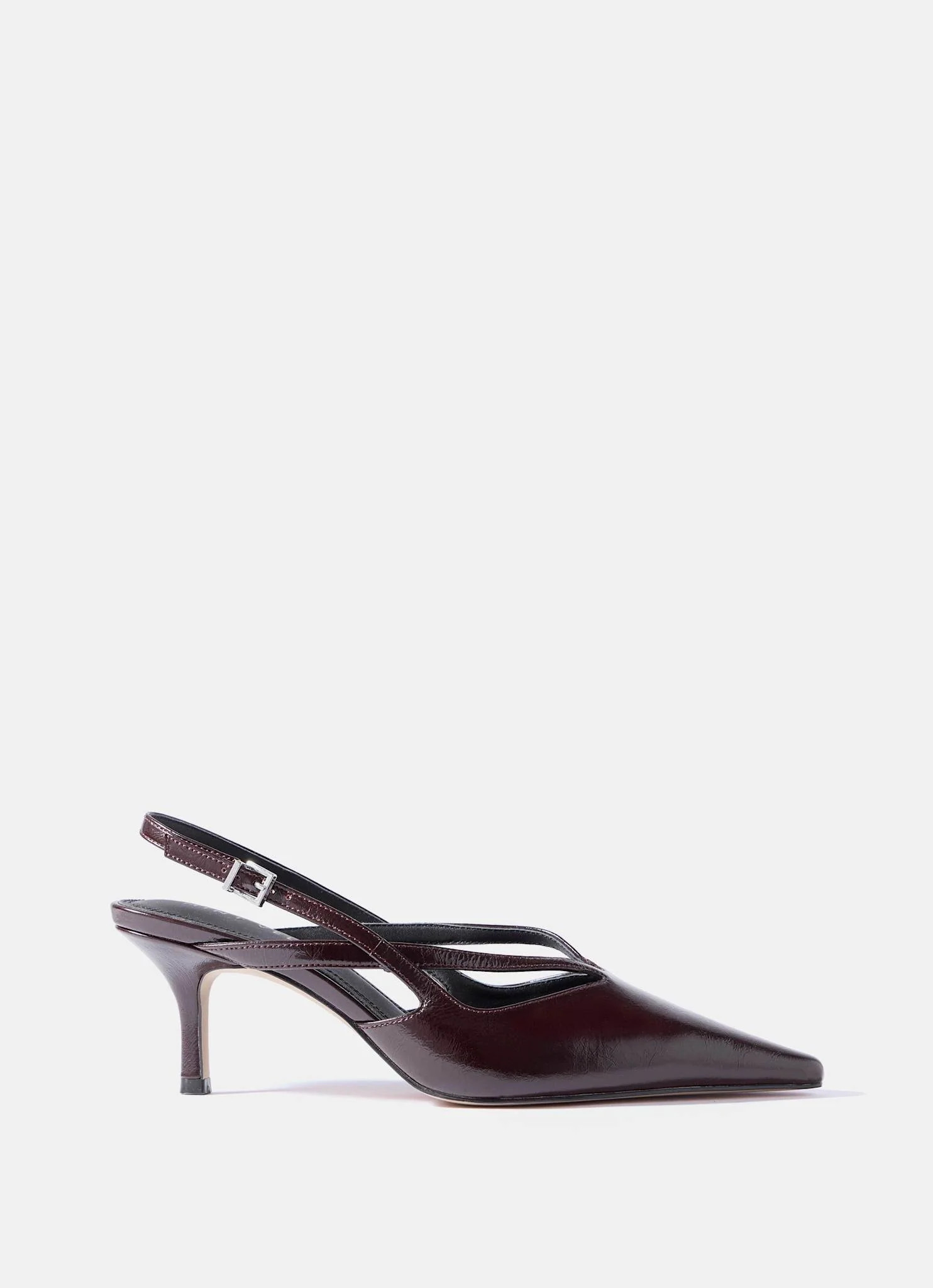 Bianca Burgundy Patent Leather Slingback Heels | Mint Velvet