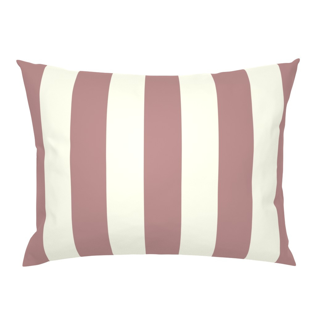 3 Inch Vertical Stripes in Warm Taupe Pink and Ivory White Pillow Sham | Spoonflower | Spoonflower