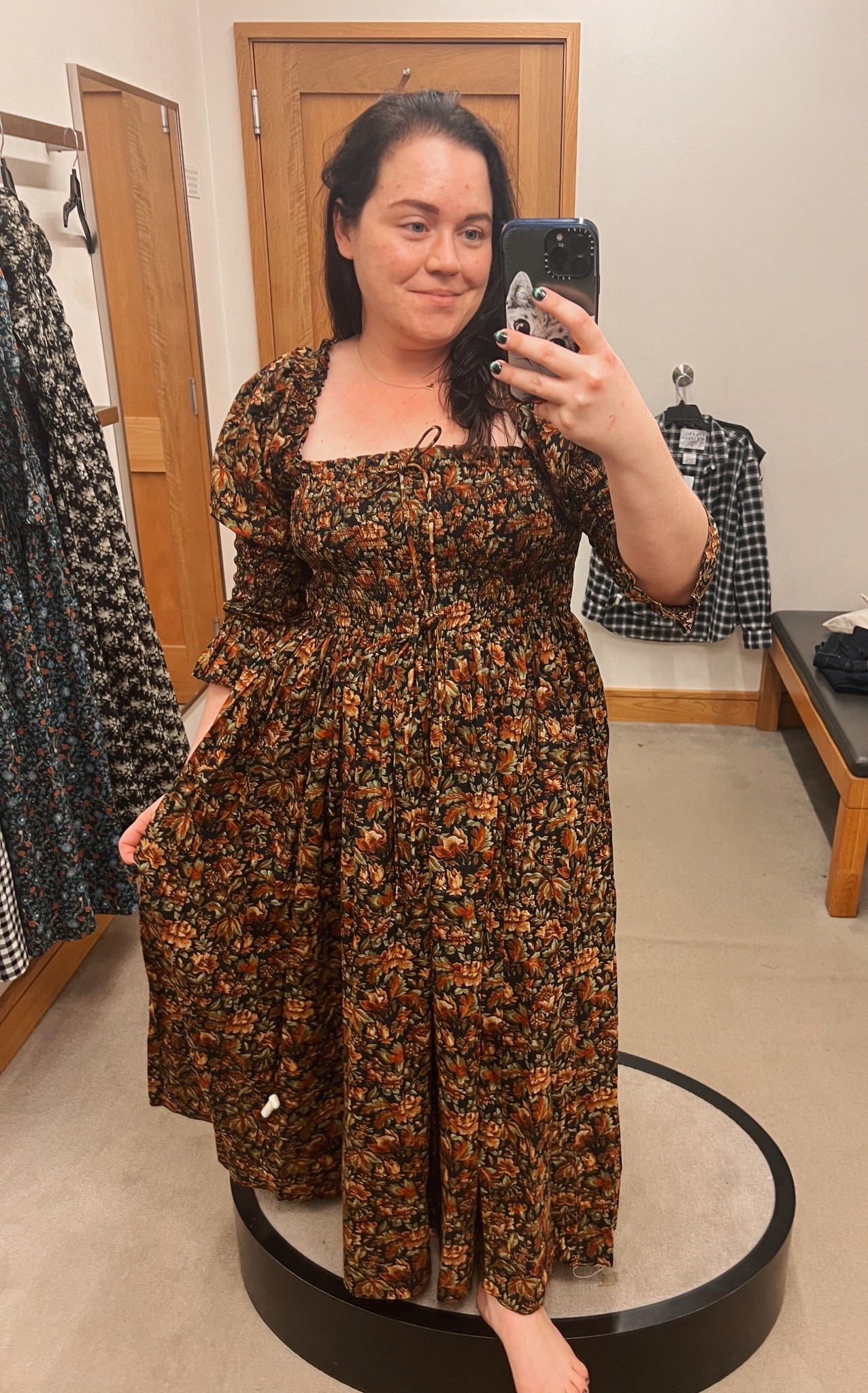 A petite-friendly Dôen dress that’s fun, dramatic, and perfect for fall to winter. 💚 True to size with smocking and an adjustable waist for a comfortable, flattering fit. Perfect for Thanksgiving and available in three colors!

#LTKStyleTip #LTKSeasonal #LTKPetite