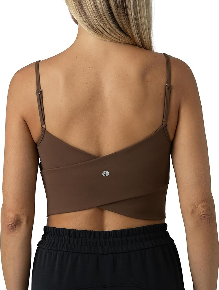 Colorfulkoala Women's Dreamlux Crop Tank Tops with Built in Bra Adjustable Spaghetti Strap Workou... | Amazon (US)