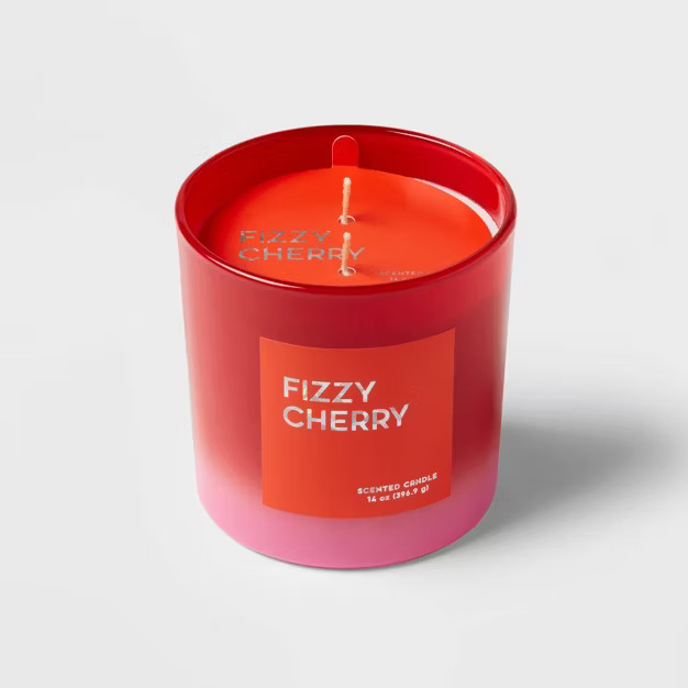 12oz Ombre Oval Candle Fizzy Cherry Red - Opalhouse™ | Target