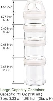 BeneLabel Snack Jars 4-Piece Twist Lock Stackable Containers Travel, Formula Travel Container for... | Amazon (US)