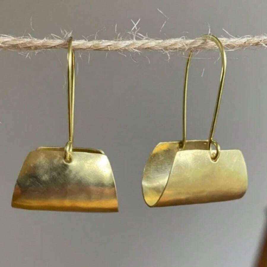 Vintage Handmade Hammered Copper Mini Hoop Earrings | SHEIN