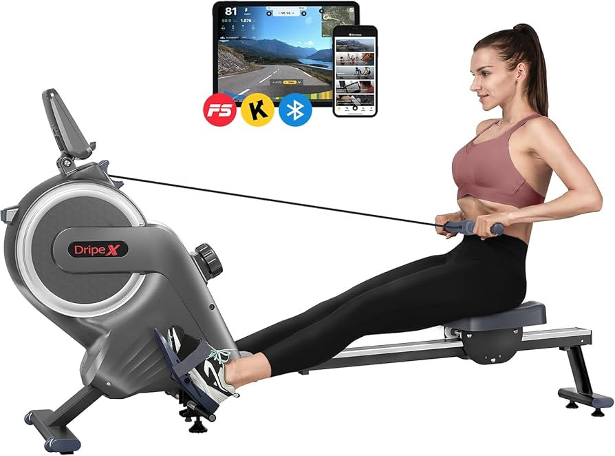 Magnetic Rowing Machine, Dripex Bluetooth Rower Machine for Home Use with Dual Slide Rail, 16 Lev... | Amazon (US)
