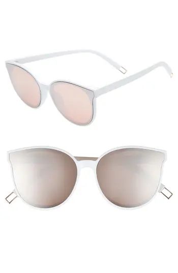 Women's Bp. 59Mm Metal Tip Round Sunglasses - White/ Rose Gold | Nordstrom
