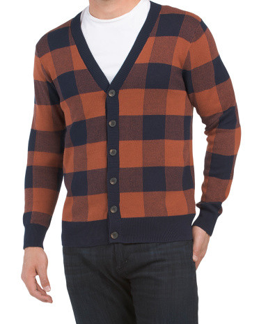 Buffalo Check V-neck Cardigan | TJ Maxx