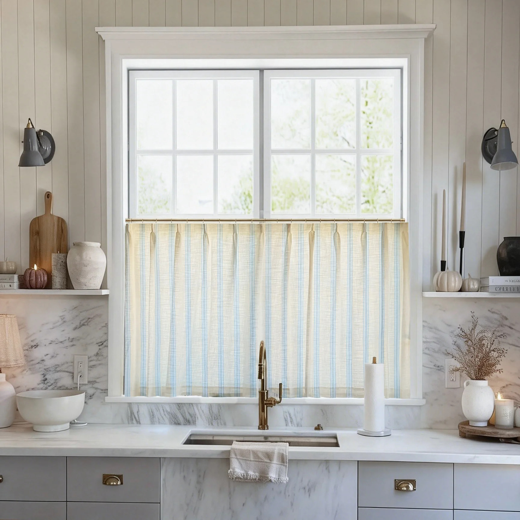 Loxley Yarn-Dyed Cotton Cafe Curtains | NeutralCurtains