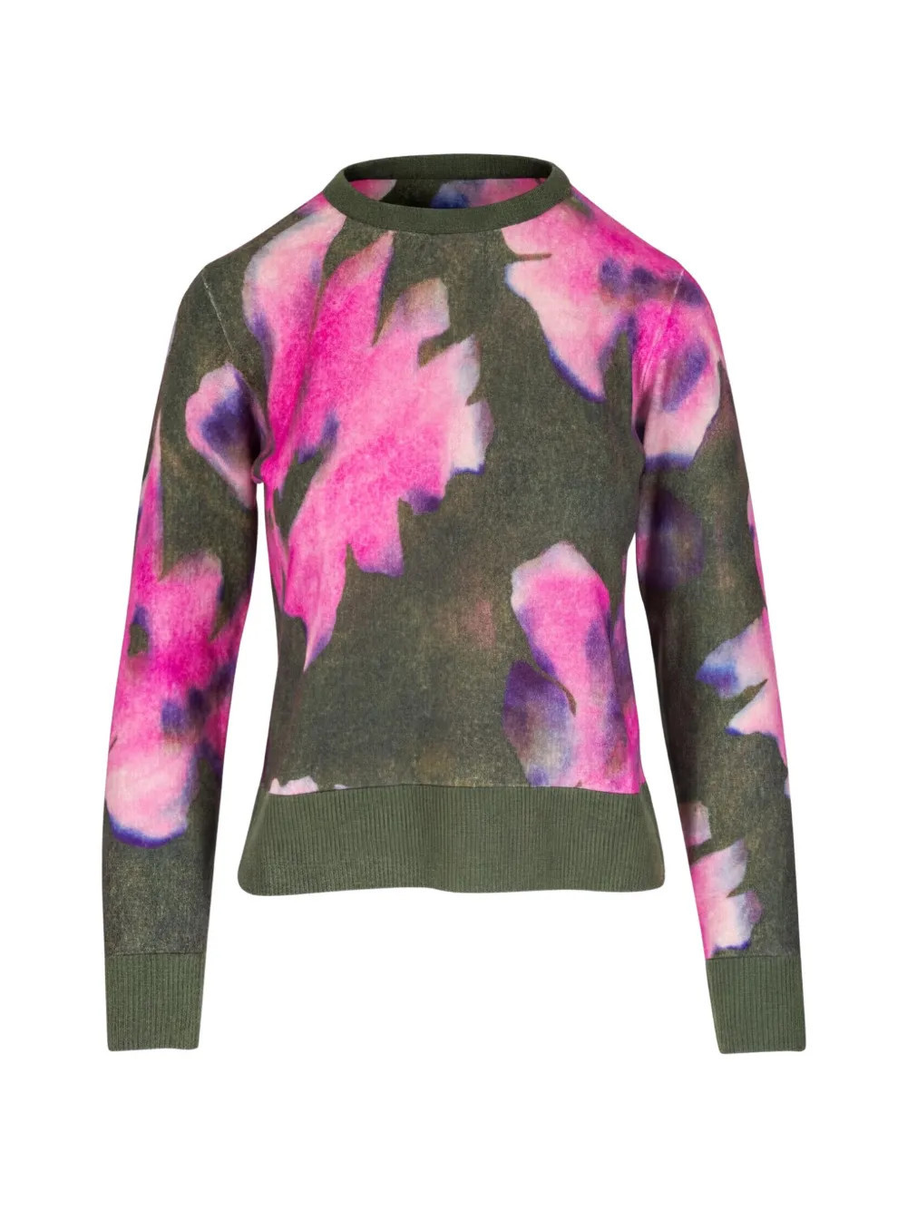 Kinross Cashmere floral-print crew-neck sweater - Green | Farfetch Global