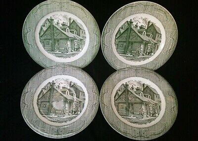 Set Of 4 The Old Curiosity Shop Green Transferware 10” Dinner Plates Lot B  | eBay | eBay US