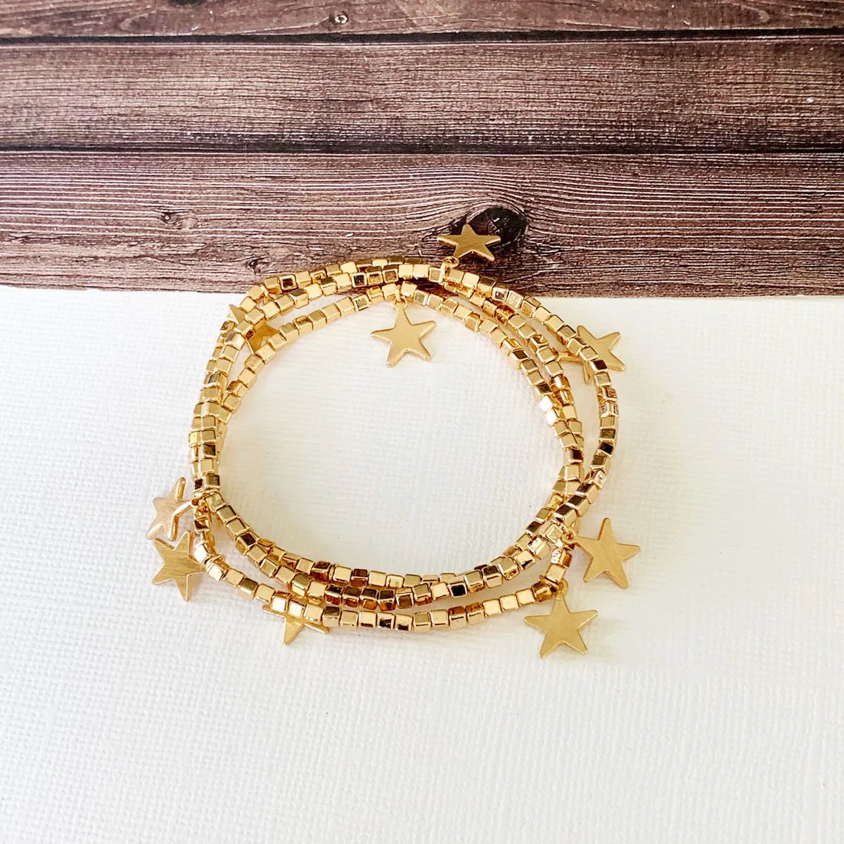 Boutique Bracelet Collection :: Adrienne Gold Star Petite Ball Bracelets | Baubles & Bits