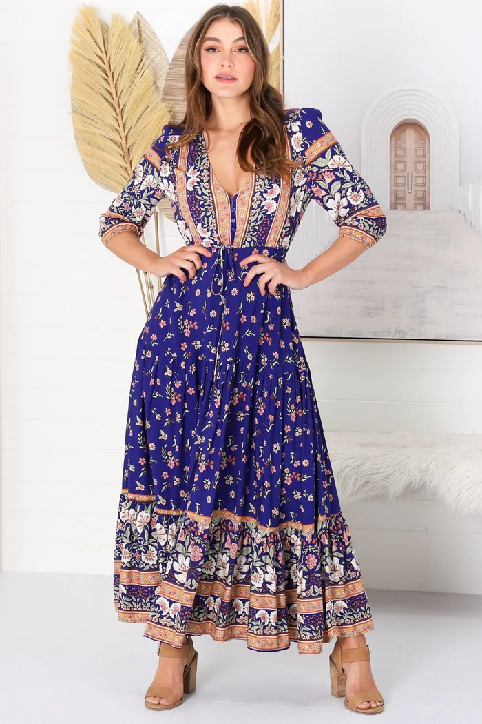 Tessa - Royal Maxi Dress | Salty Crush
