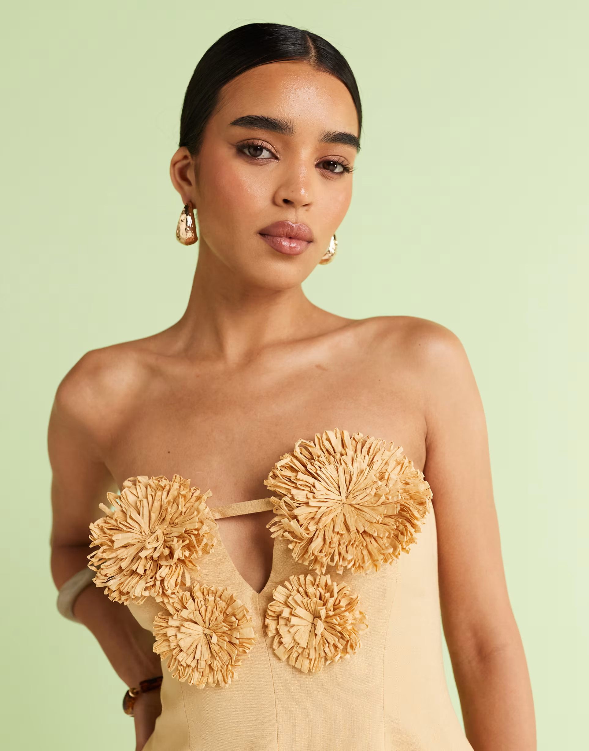 ASOS DESIGN raffia bust mini dress in natural | ASOS | ASOS (Global)